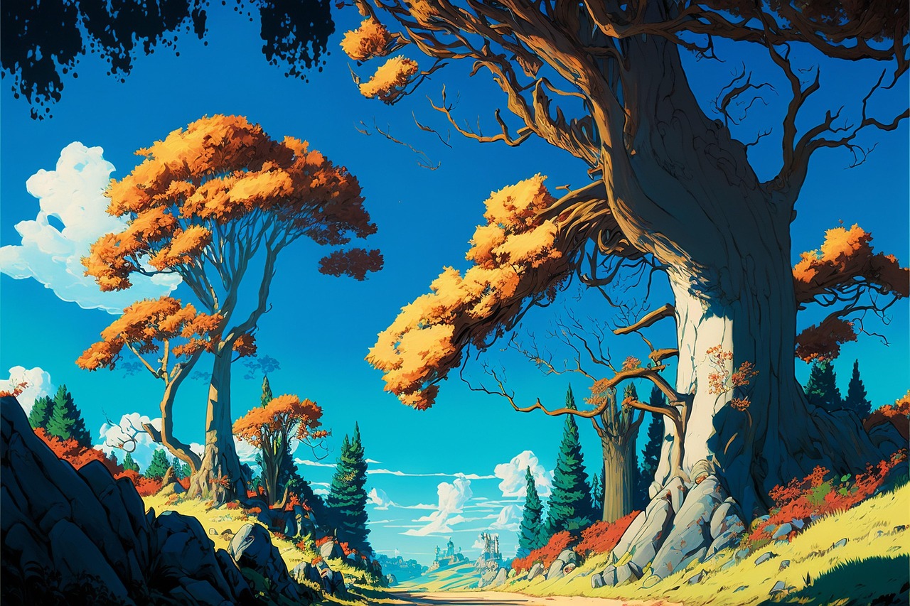 Anime — forest, nature, trees