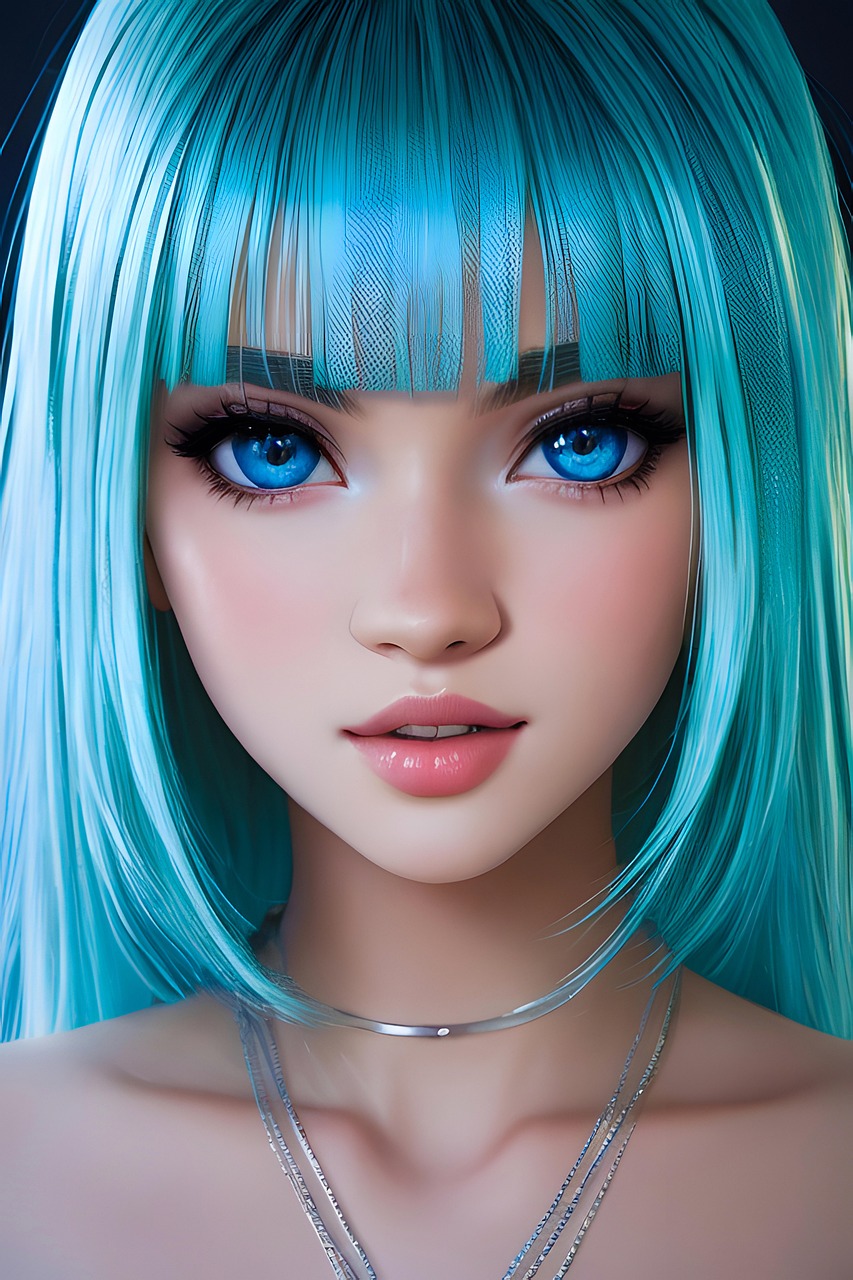 Anime — girl, fantasy, blue hair