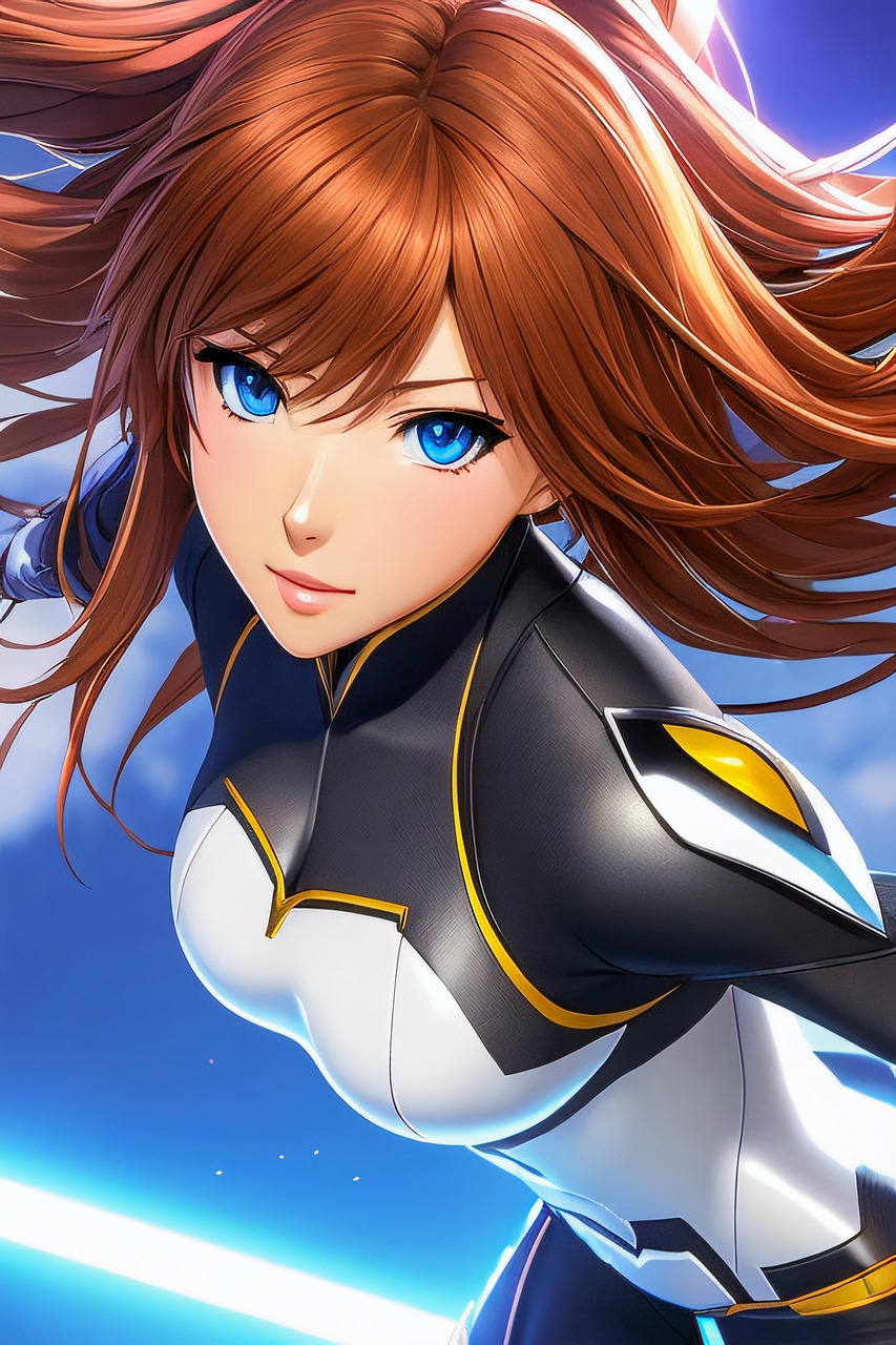 Anime — futuristic, blueeyes, redhair