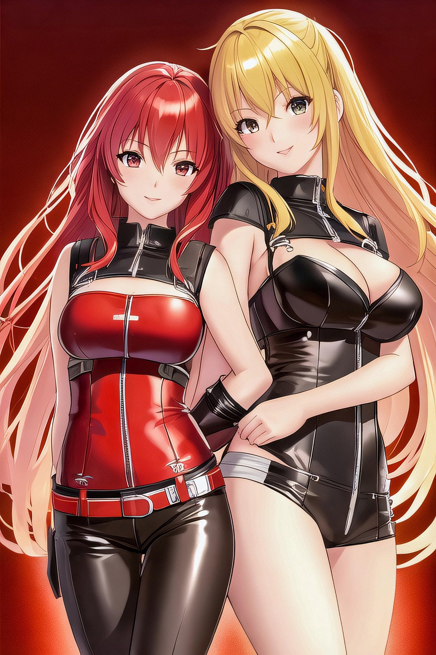 Anime — girls, redhead, blonde