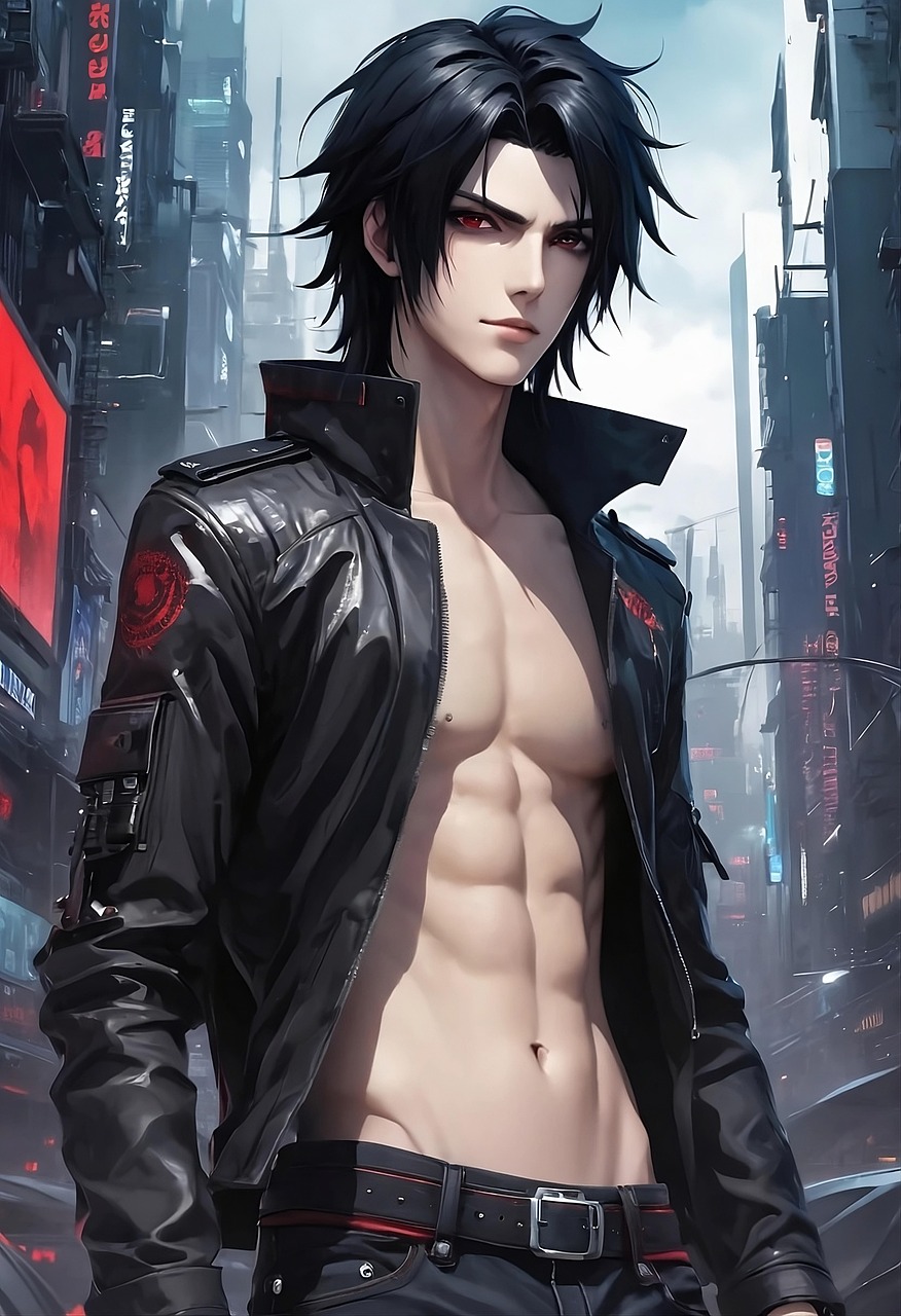 Anime — man, guy, black hair