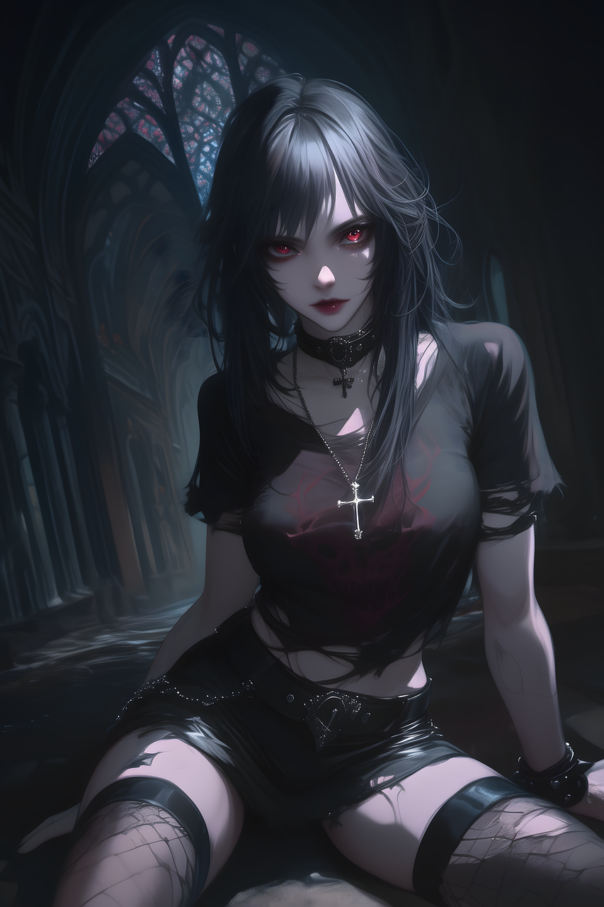 Anime — woman, gothic, dark