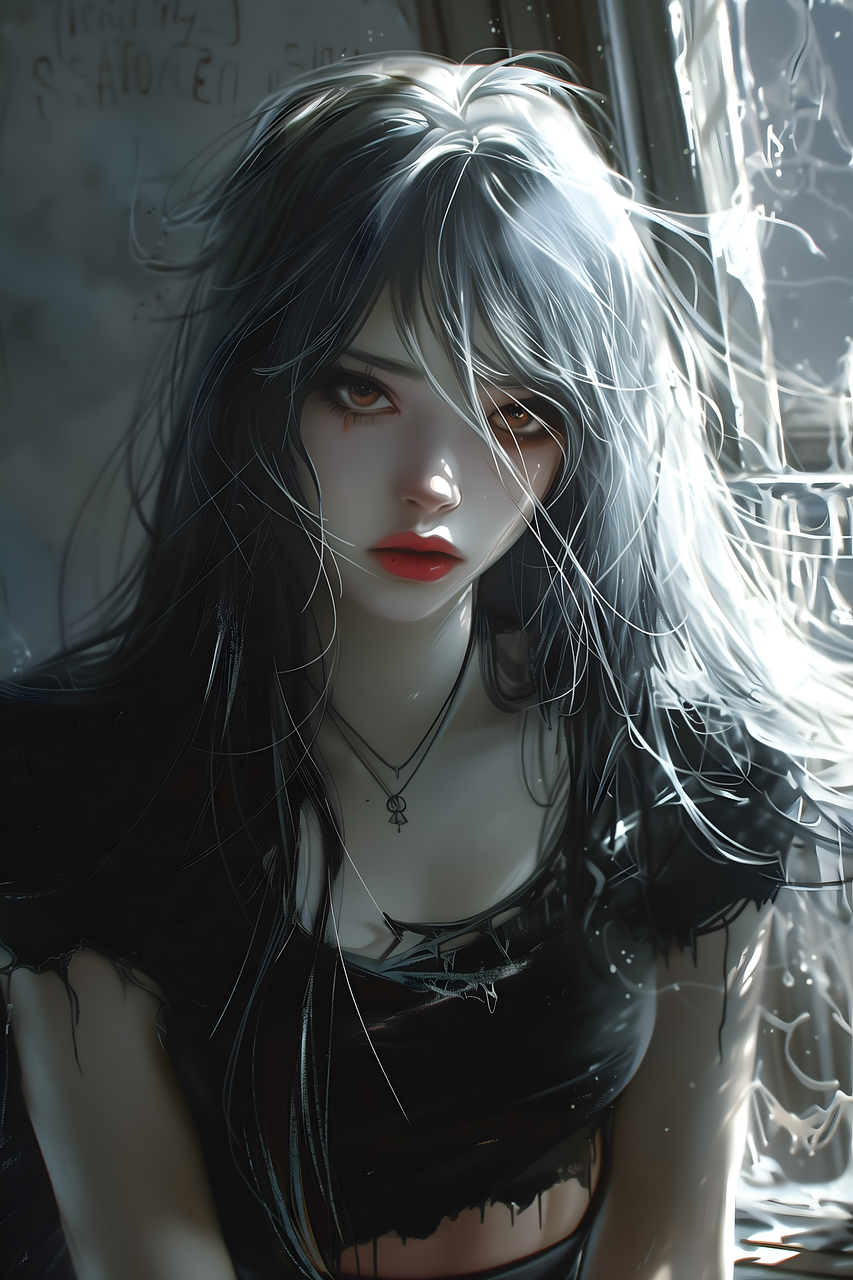 Anime — woman, gothic, dark