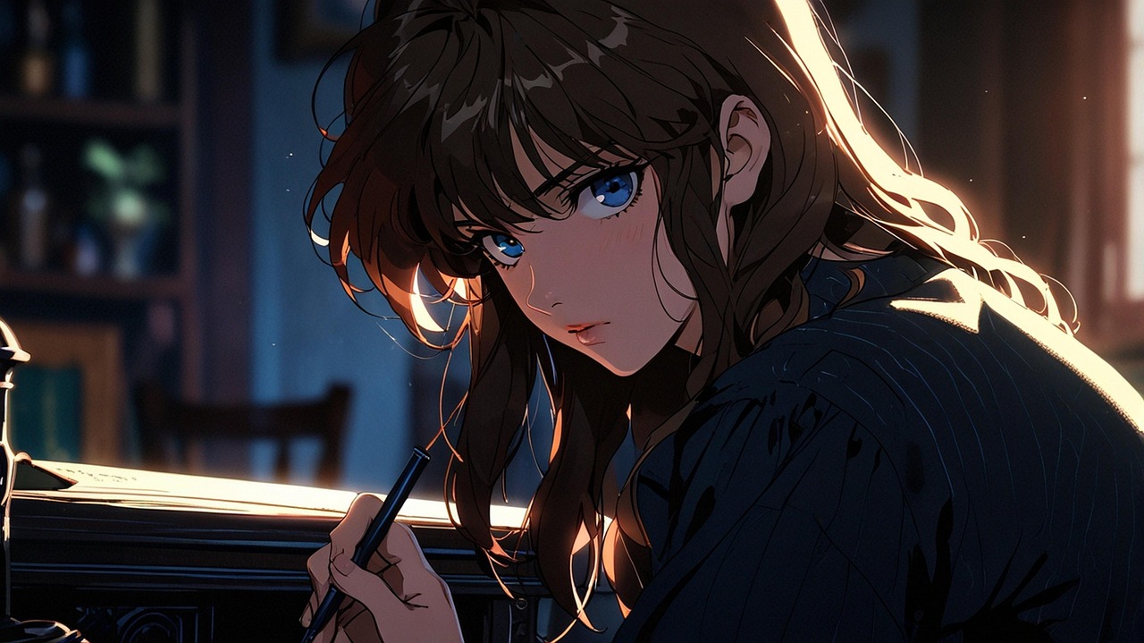 Anime — woman, writing, fantasy