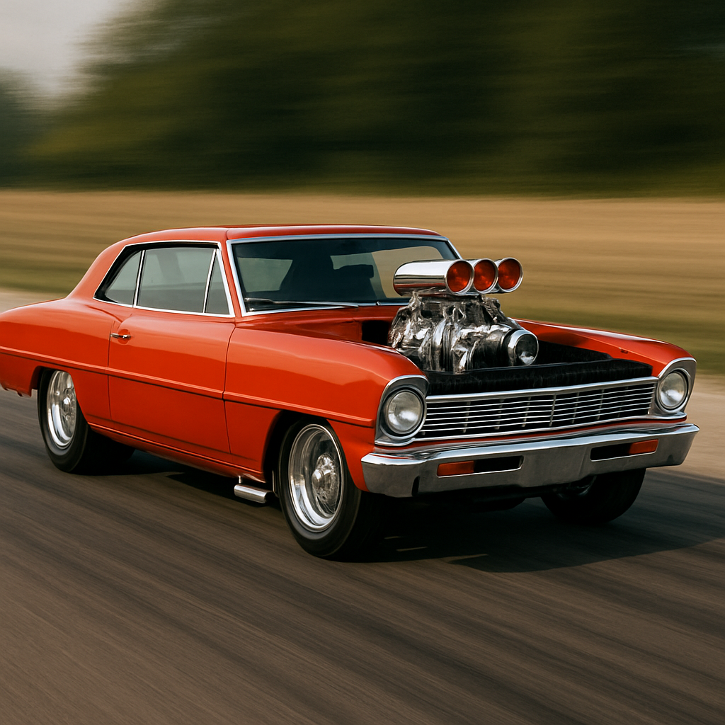 1967 Chevy nova sooped up like it's moving bright 9.16